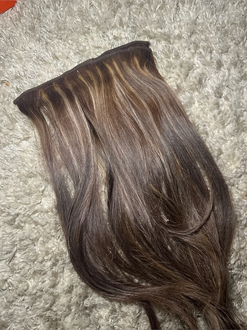 Euronext Brown Hair Clip-In Extension with Subtle Blonde Highlights